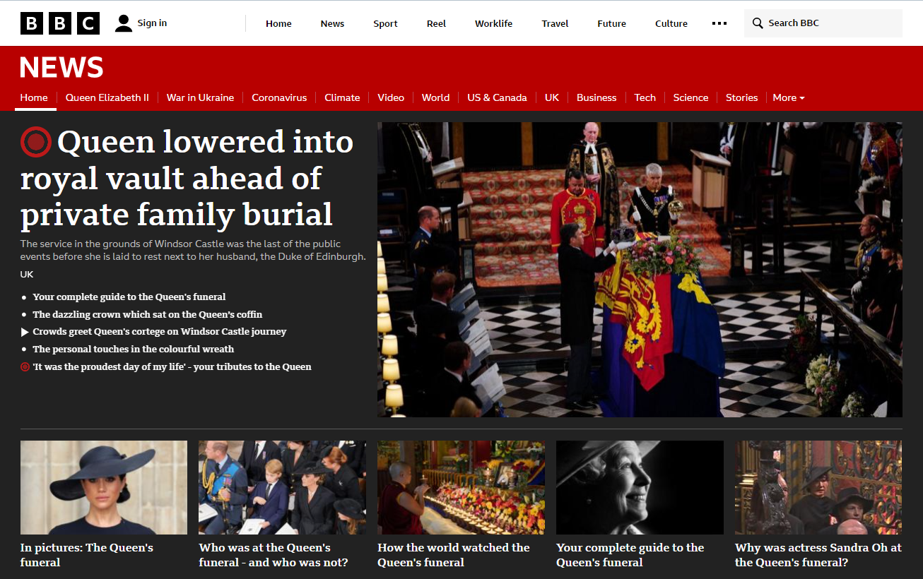 гроб с телом Елизаветы II опустили в склеп