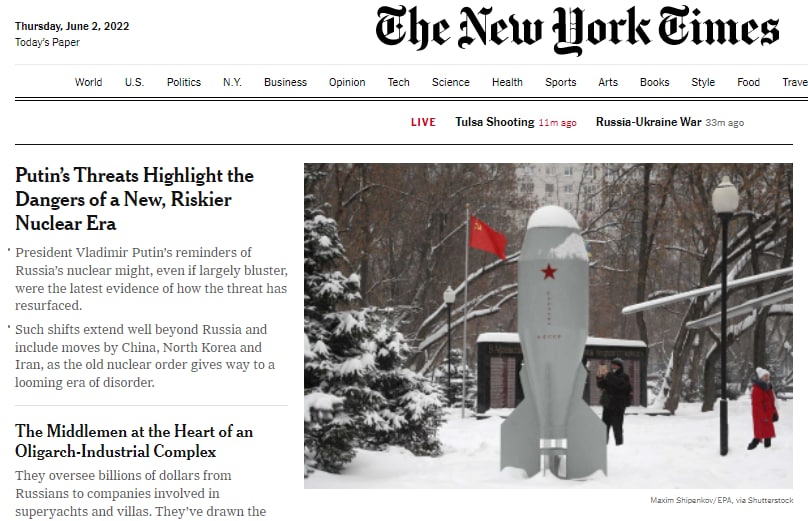 The New York Times пишет о переходе мира к более рискованной ядерной эре