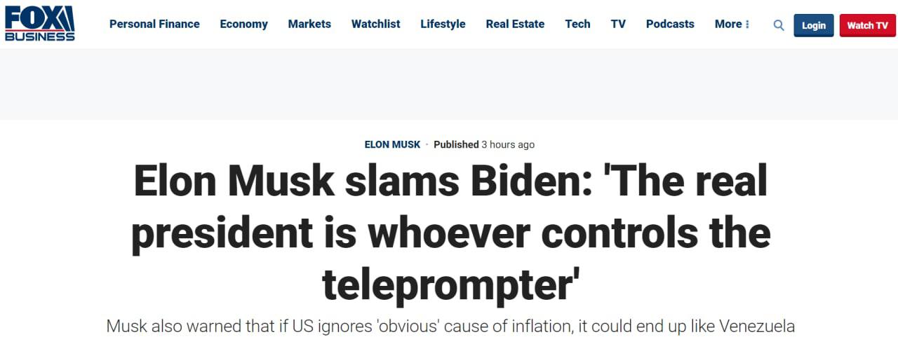 Илон Маск раскритиковал Байдена