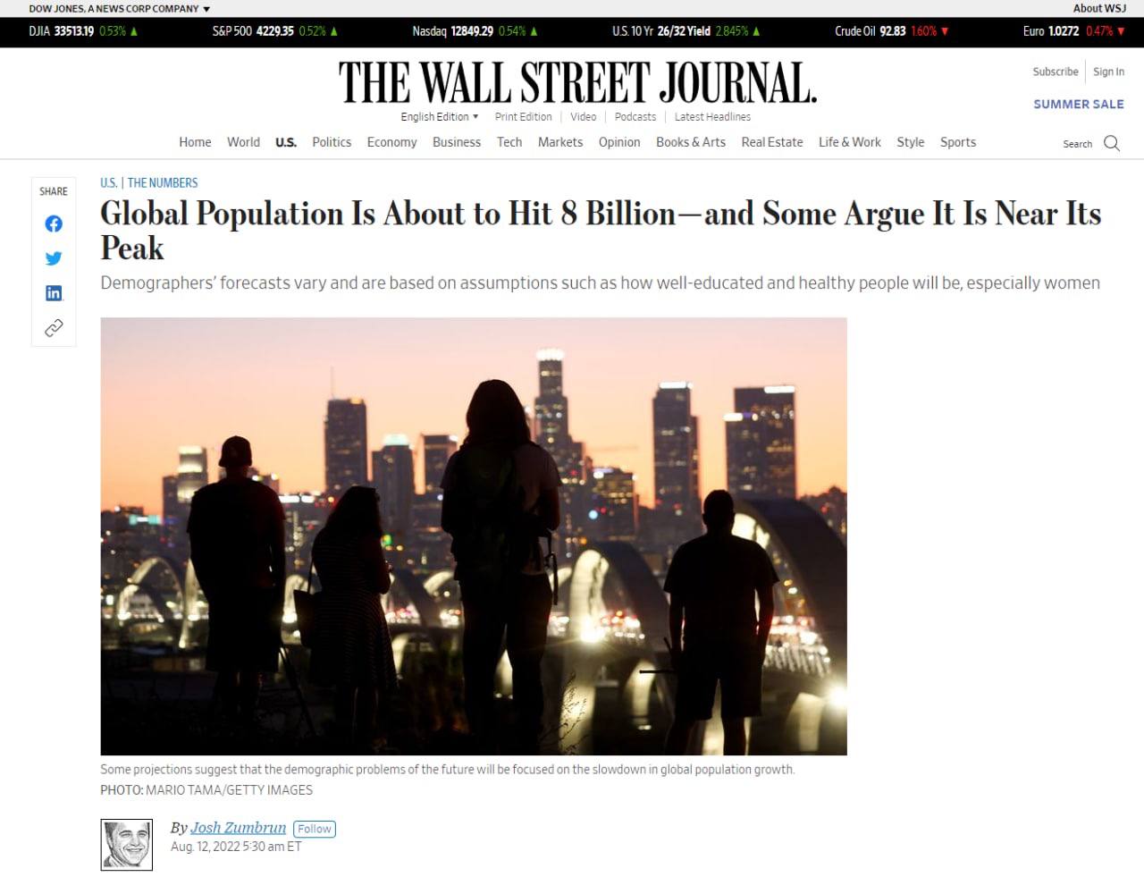 Скриншот с сайта The Wall Street Journal
