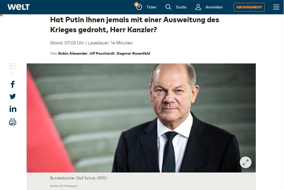 Шольц объяснил "осторожную политику" в отношении Украины
