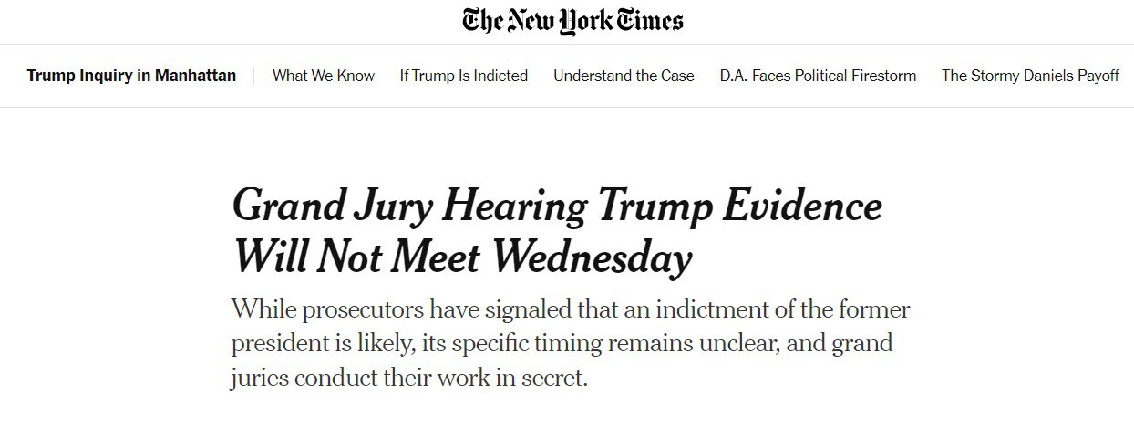 Рішення про винесення звинувачення Трампу ухвалено сьогодні не буде