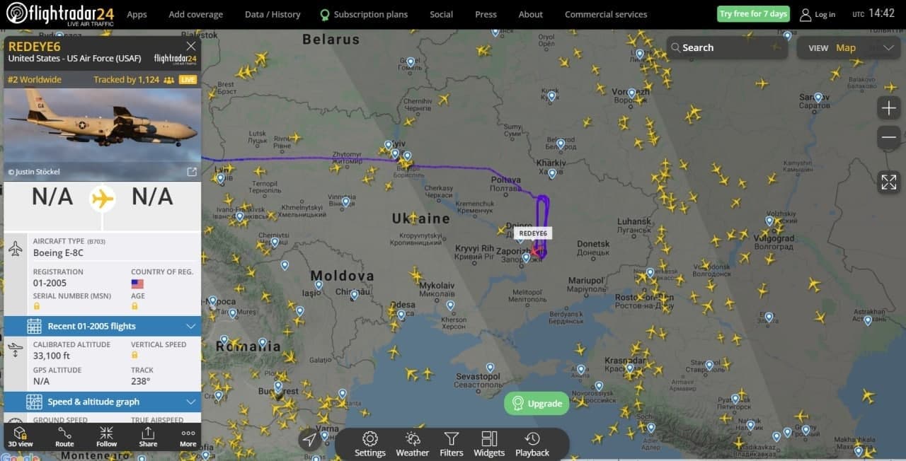 Данные сервиса&nbsp;Flightradar24