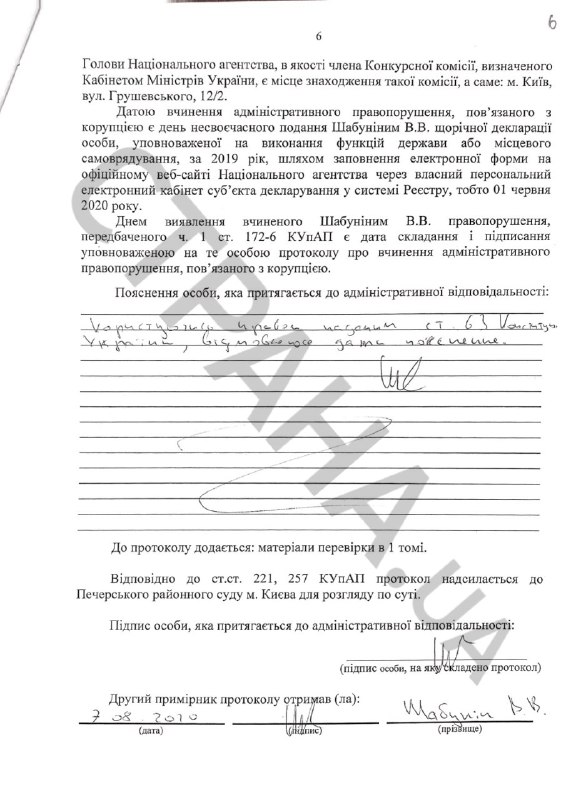 Виталий Шабунин протокол о коррупции