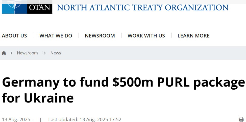 Снимок сообщения на nato.int