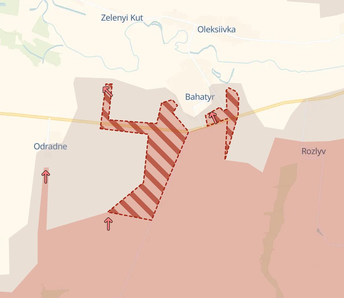 Карта боевых действий (3). Источник - Deep State