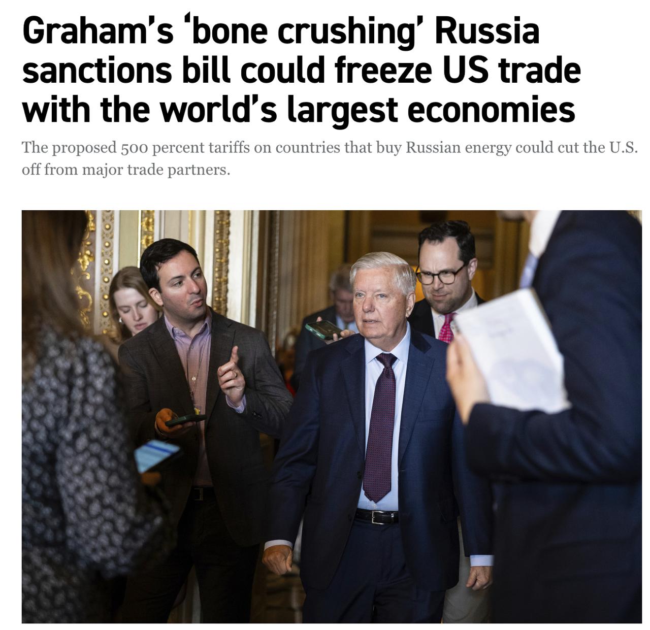 Снимок заголовка на politico.com