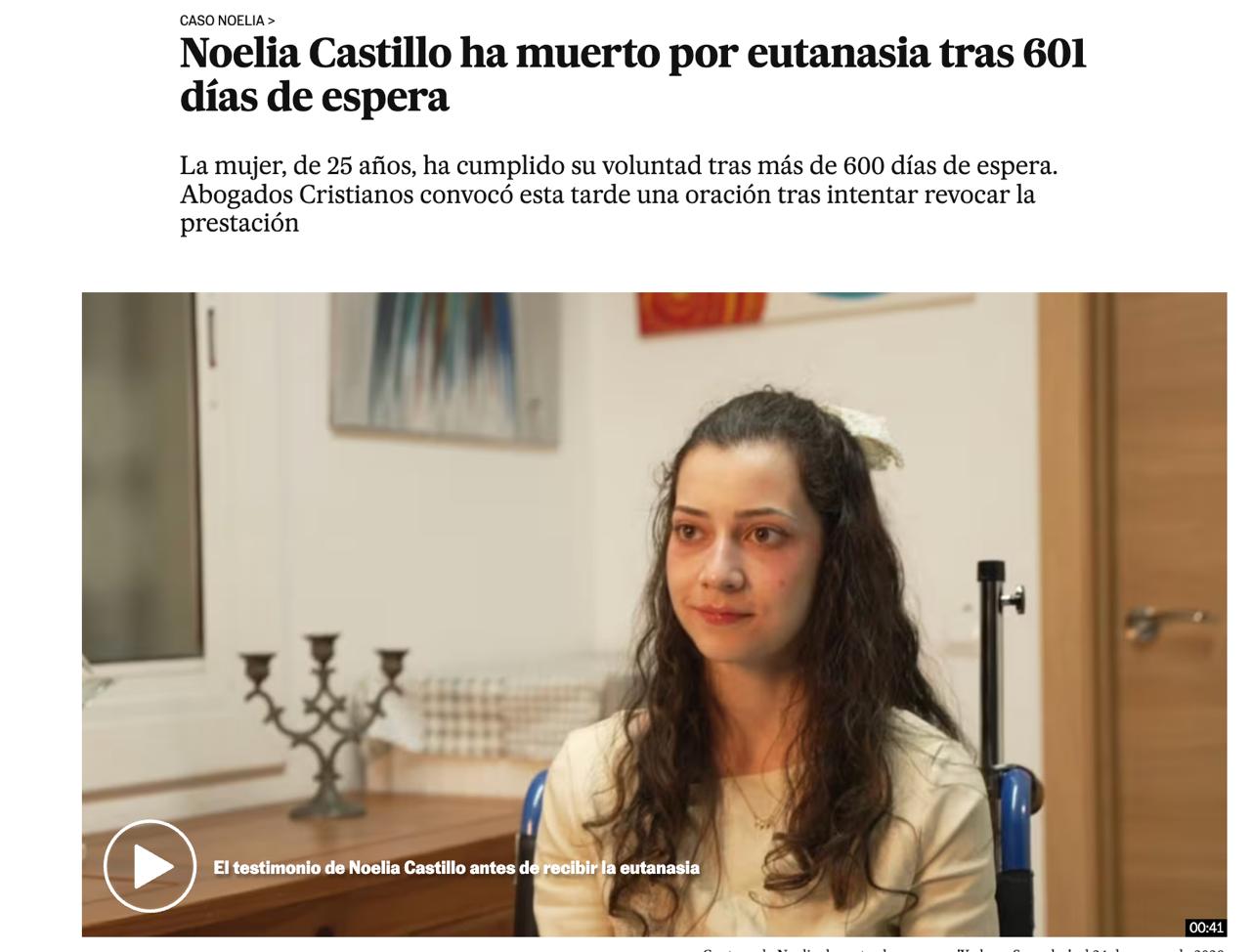 Снимок заголовка на elpais.com – В Испании провели эвтаназию жертве группового изнасилования