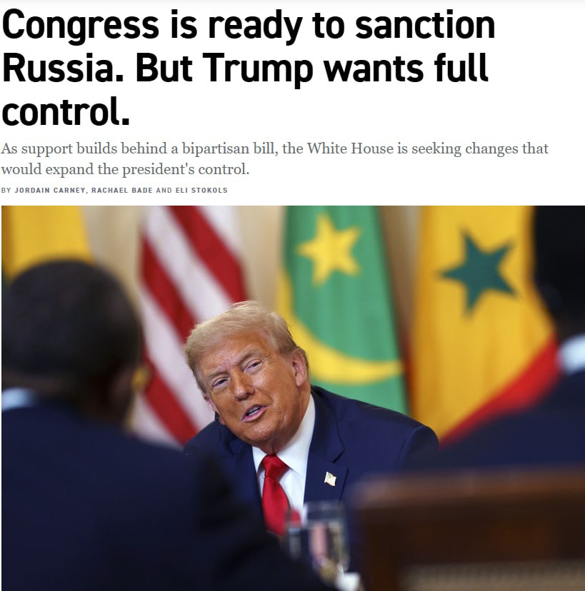 Снимок заголовка на politico.com