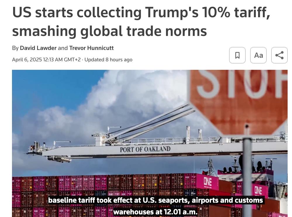 Знімок заголовка на reuters.com