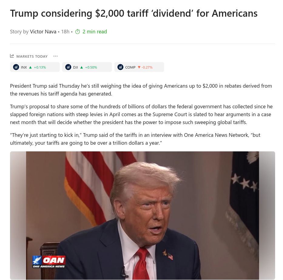 msn.com/en-us/money/markets/trump-considering-2000-tariff-dividend-for-americans/ar-AA1NLJfL
