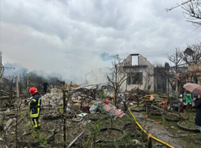 Фото последствий обстрела. Источник - Телеграм