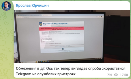 Знімок повідомлення у Телеграм