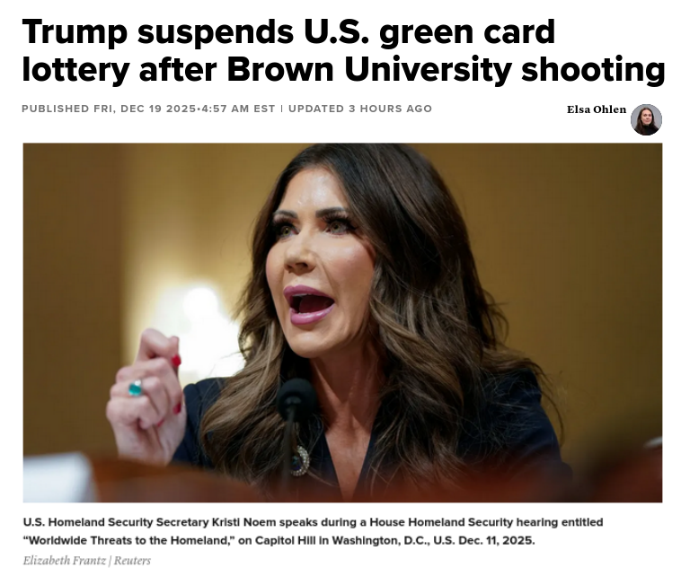 Трамп припинив розорювання зелених карт для в'їзду в США після стрілянини в університеті.